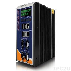 DRPC-120-BTi-E5-LED/2G Безвентиляторный компактный компьютер на DIN-рейку, Intel E3845 1.91ГГц, 2Гб DDR3L, 2xГбит LAN, 2xRS232/2xRS422/485, HDMI, VGA, DVI-I, 4xUSB, отсек 2.5&quot; SATA HDD/SDD , mSATA, 8xDI/8xDO, IEI iRIS-2400 (опция), LED, 9..+30В DC