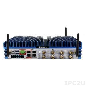 TANK-720-Q67W-i3/2G Защищенный компьютер с процессором Intel Core i3 2.5ГГц, Intel Q67 чипсет, 2Гб DDR3 RAM, VGA/HDMI, 2xCombo (SFP Fiber/RJ-45) LAN, установлен модуль беспроводной связи 3T3R 802.11a/b/g/n, 8xCOM, 2xUSB 3.0, 4xUSB 2.0, SATA 6Gb/s, Audio, -20...+50C
